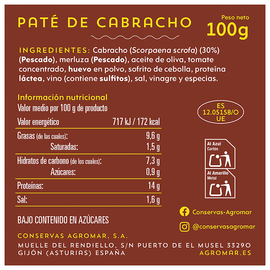 PAT&Eacute; DE CABRACHO 100 G.