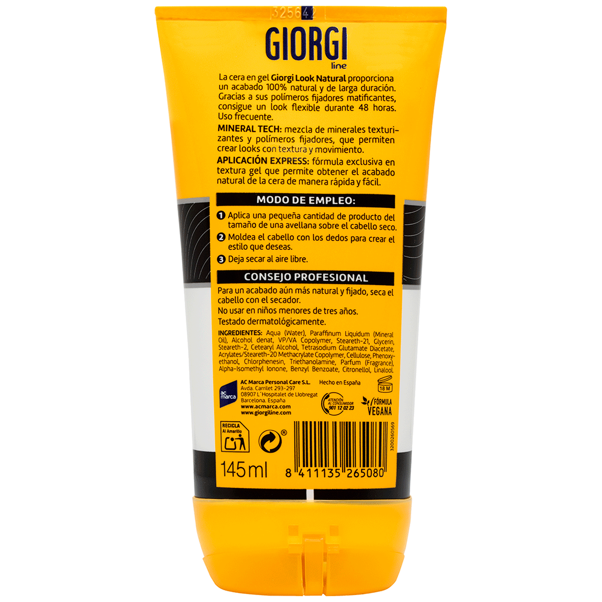 CERA EN GEL LOOK NATURAL 145 ML.