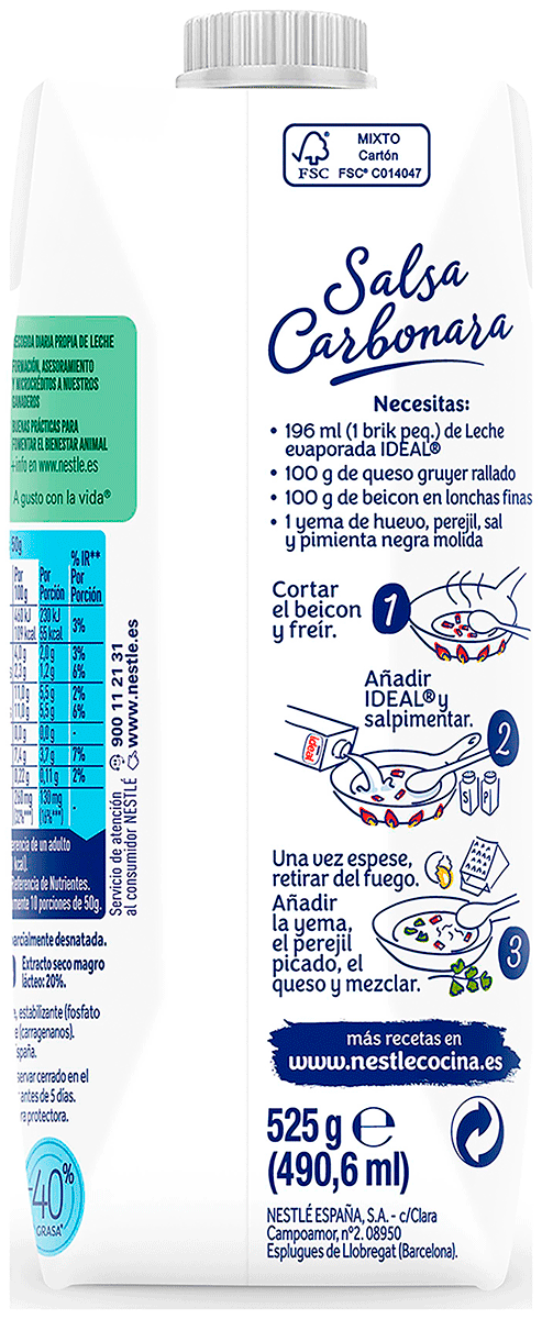 LECHE EVAPORADA 525 GRS.