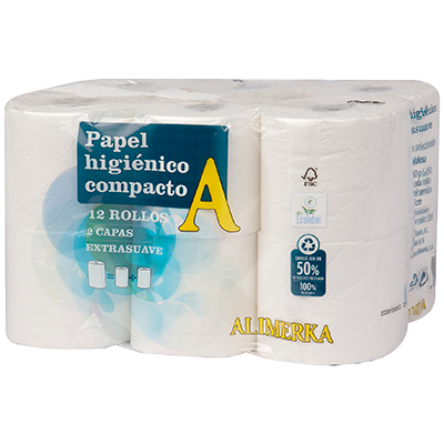 PAPEL HIGIENICO COMPACTO 12 ROLLOS