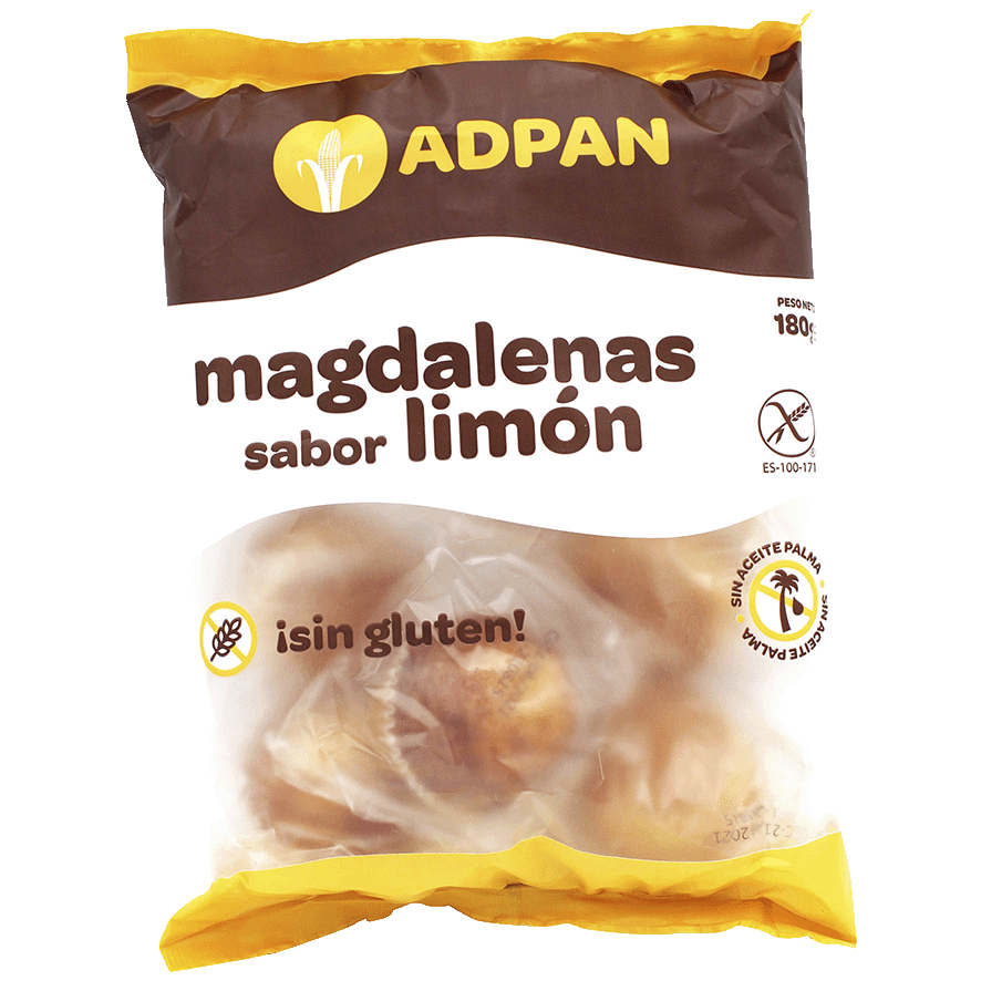 MAGDALENAS SABOR LIM&Oacute;N SIN GLUTEN 180 G.