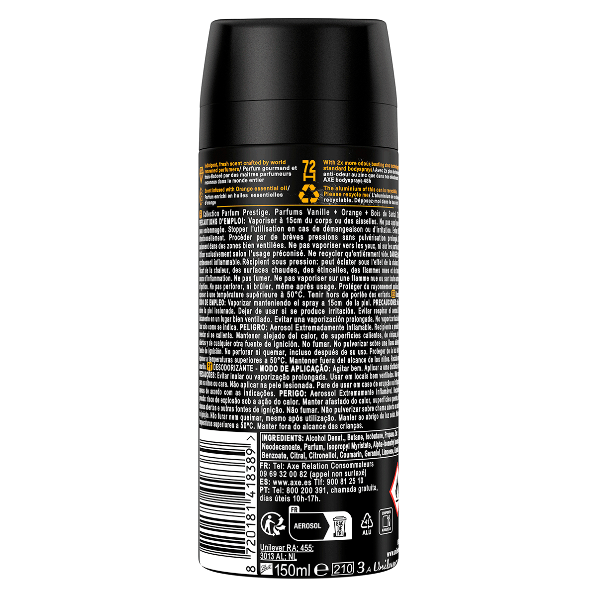 DESODORANTE BLACK VANILLA 150 ML.