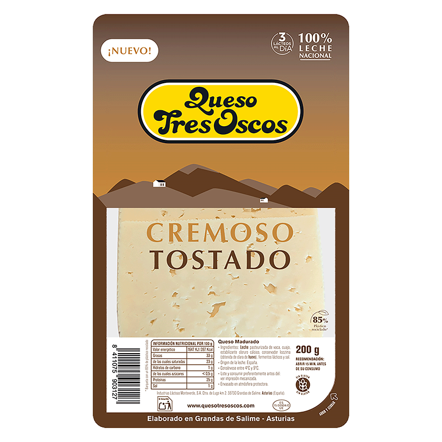 QUESO CREMOSO TOSTADO EN LONCHAS 200 G.