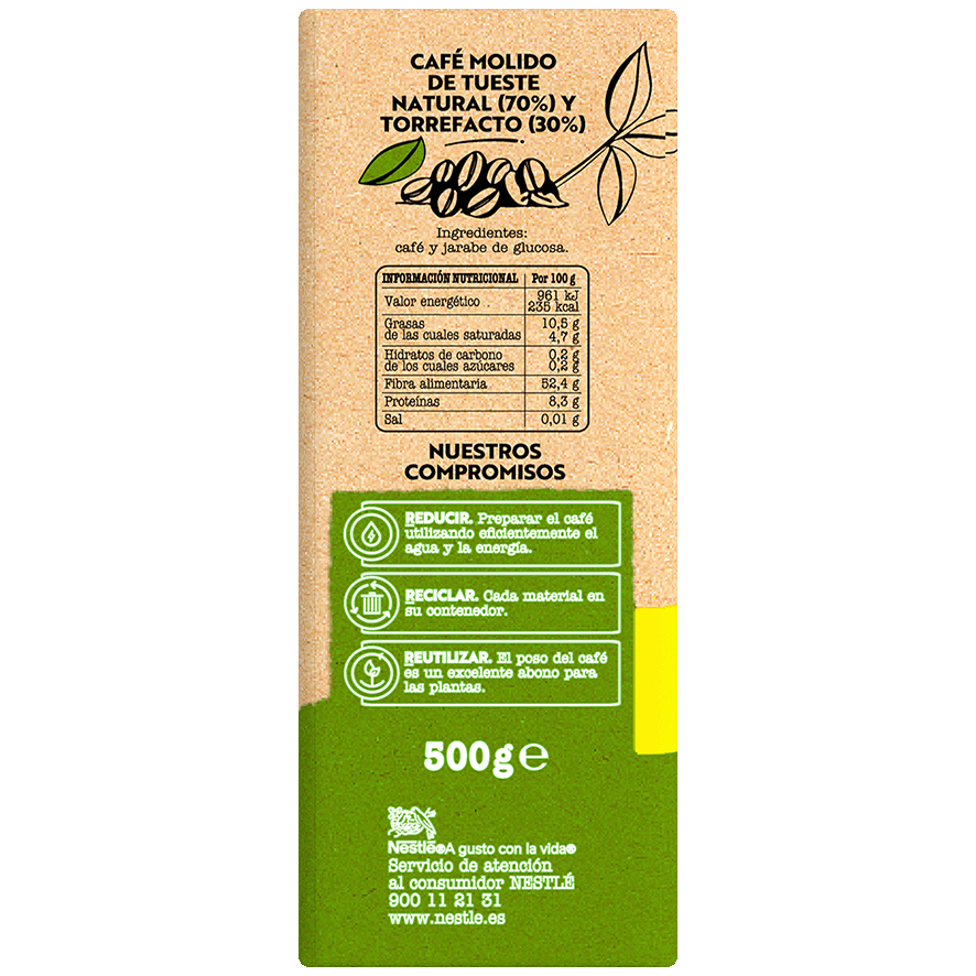 CAF&Eacute; MOLIDO MEZCLA 500 G.