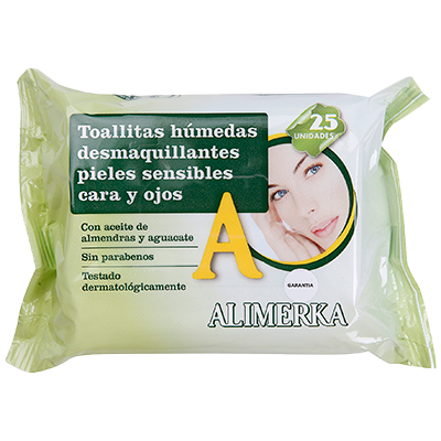 TOALLITAS DESMAQUILLANTES PIEL SENSIBLE 25 UD.