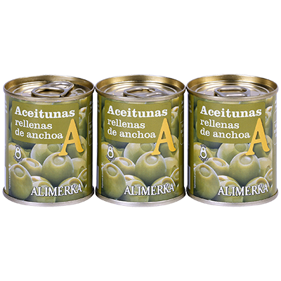 ACEITUNAS RELLENAS DE ANCHOA 3 x 50 G.