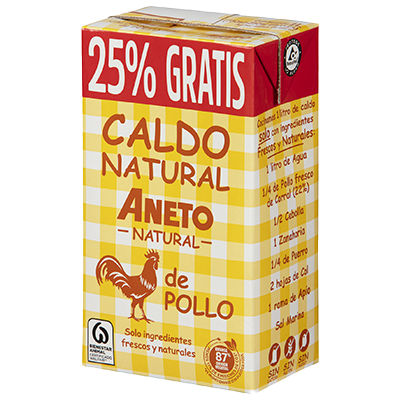 CALDO NATURAL DE POLLO 750 ML.