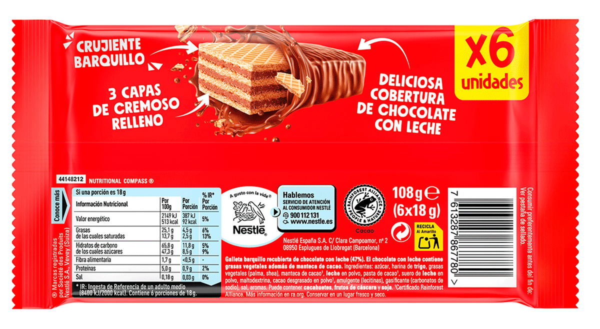 BARRITAS DE CHOCOLATE EXTRAFINO PACK 6