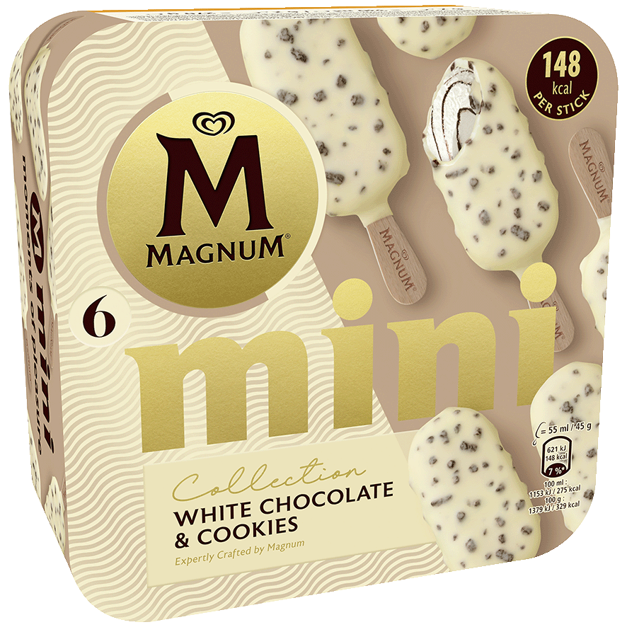 HELADO DE CHOCOLATE BLANCO Y GALLETAS 45 G. PACK 6 UDS.