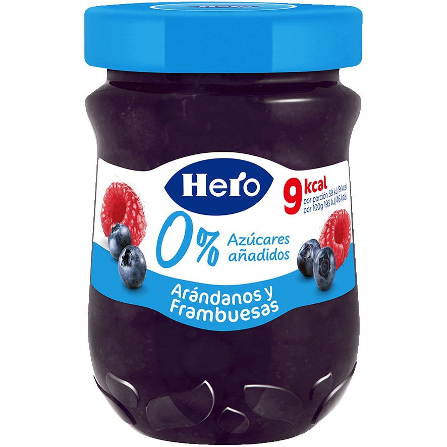 CONFITURA 0% DE AR&Aacute;NDANOS Y FRAMBUESAS 280 G.