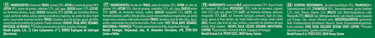 PIZZA FORNO DI PIETRA AT&Uacute;N 345 G.