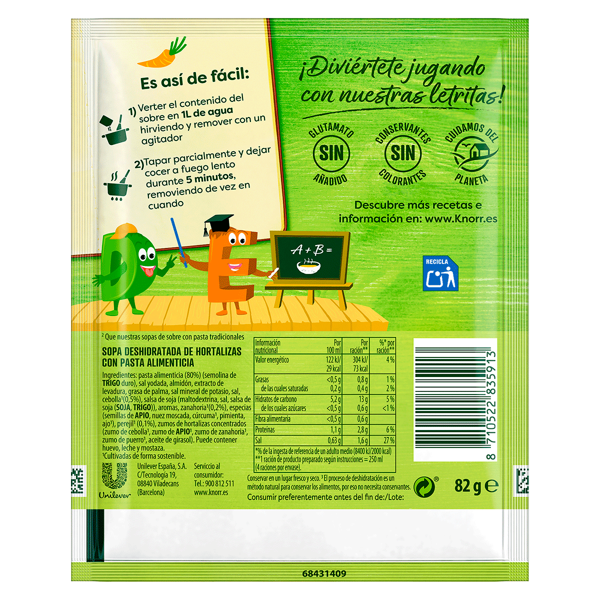 SOPA DE LETRITAS 82 G.