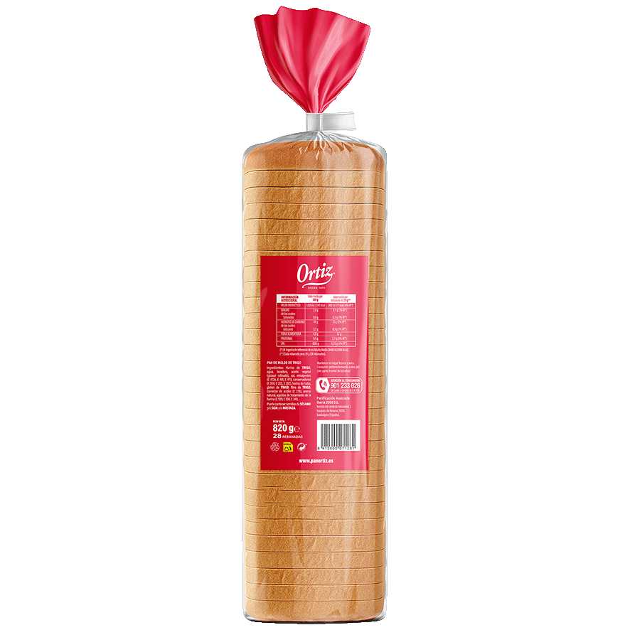 PAN DE MOLDE BLANCO 820 G.