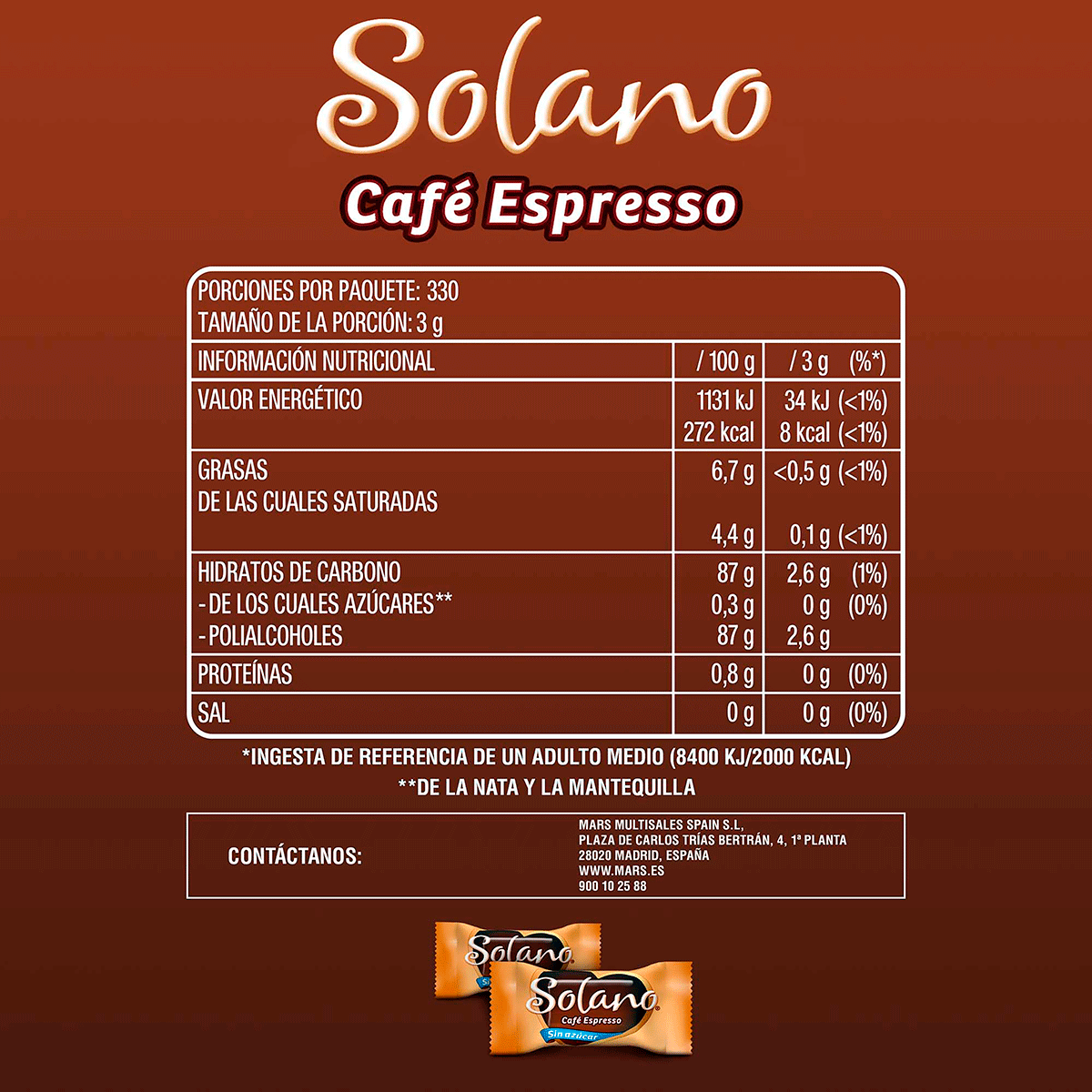 CARAMELOS DE CAF&Eacute; 99 G.