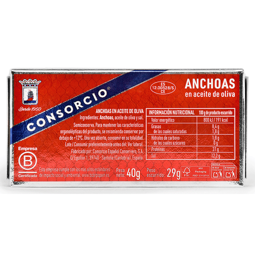 ANCHOAS EN ACEITE DE OLIVA 23 G.