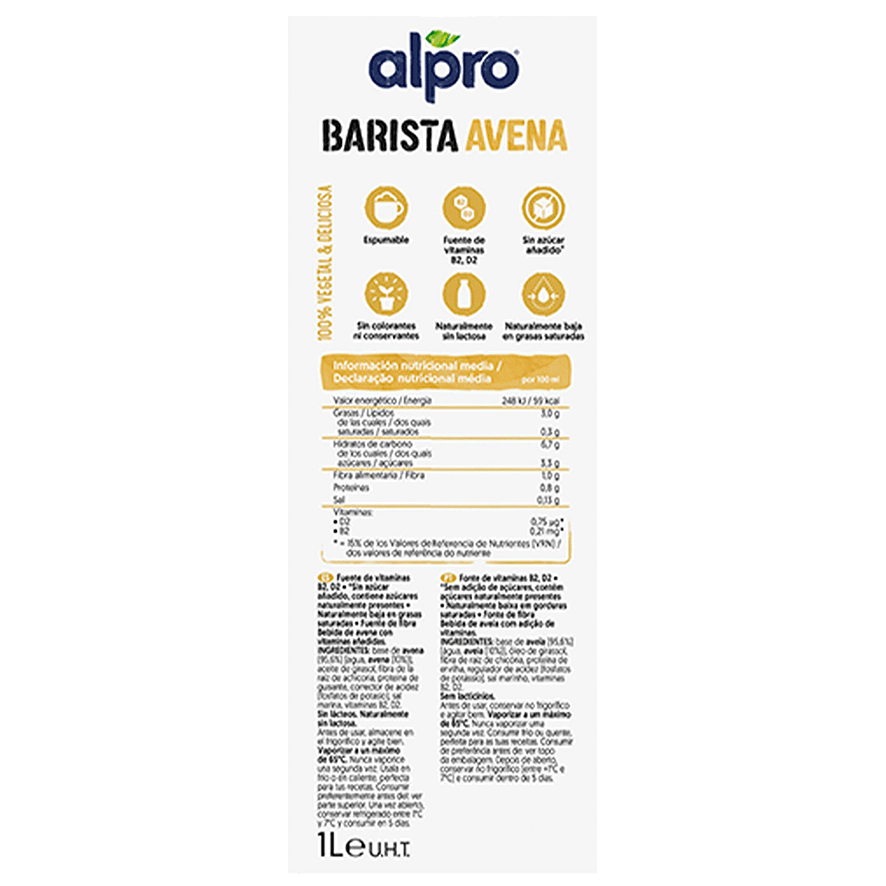BEBIDA DE AVENA BARISTA 1 LITRO
