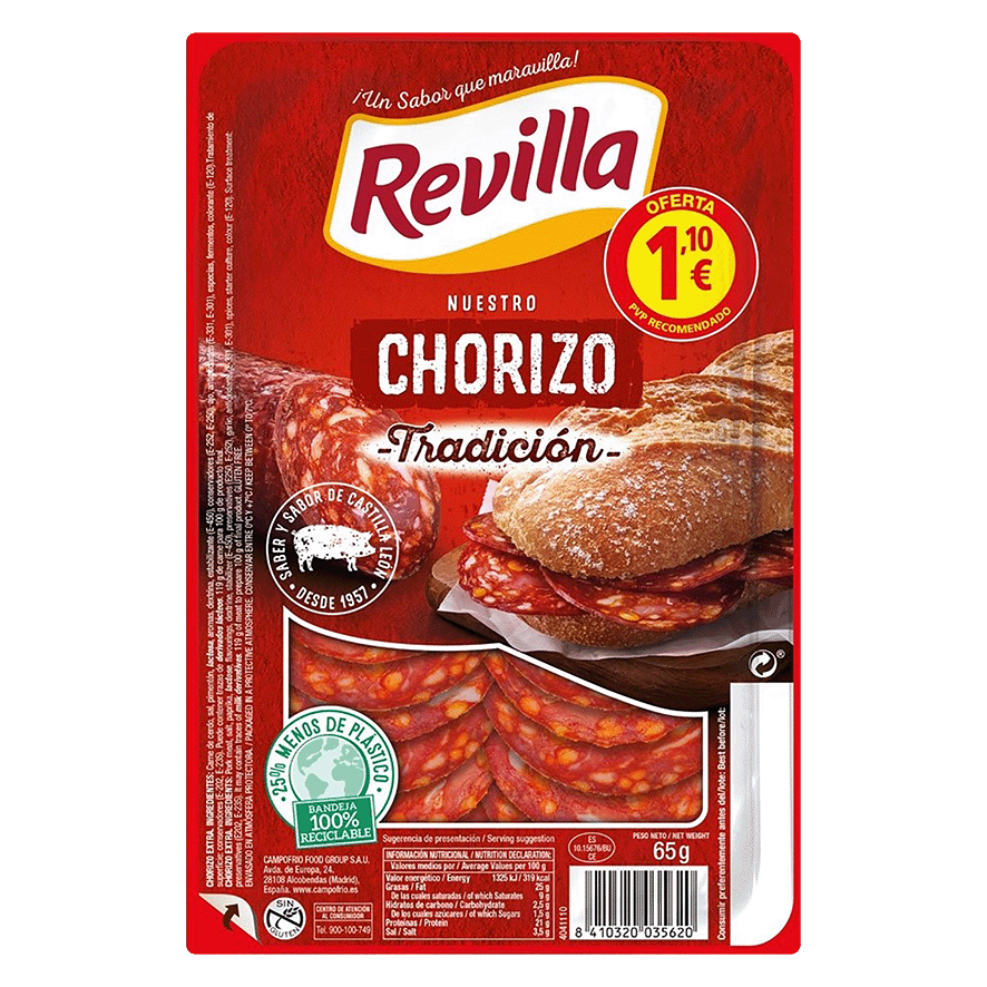 CHORIZO TRADICI&Oacute;N 65 G.
