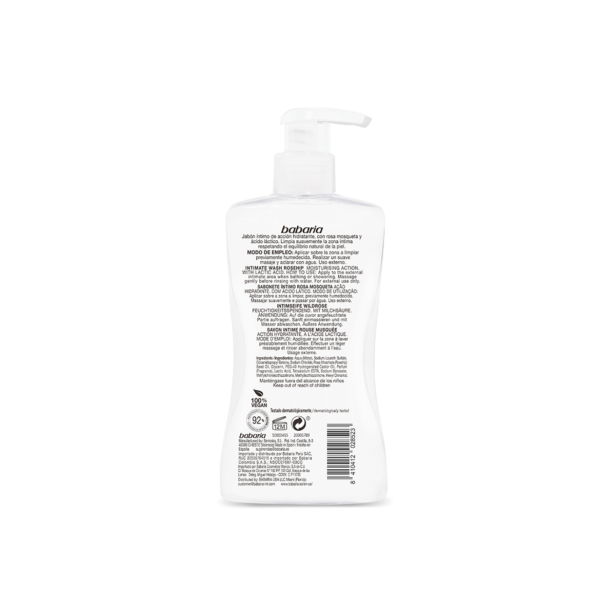 JAB&Oacute;N &Iacute;NTIMO ROSA MOSQUETA 300 ML.