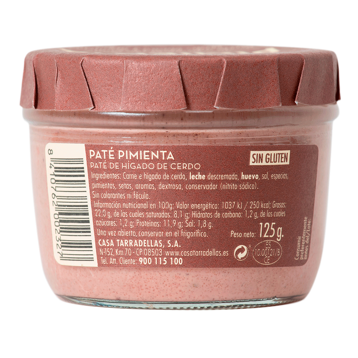 PAT&Eacute; A LA PIMIENTA 125 G.