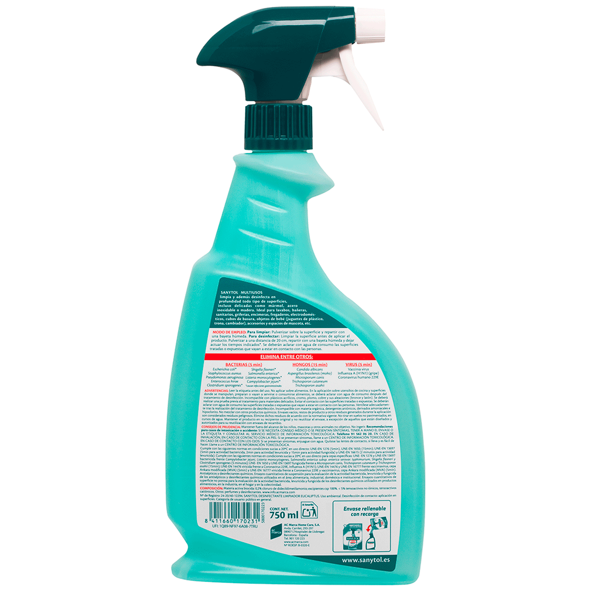 LIMPIADOR MULTIUSOSS EUCALIPTO 750 ML.