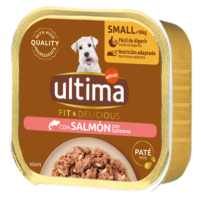 PAT&Eacute; CON SALM&Oacute;N PARA PERROS PEQUE&Ntilde;OS 150 G.