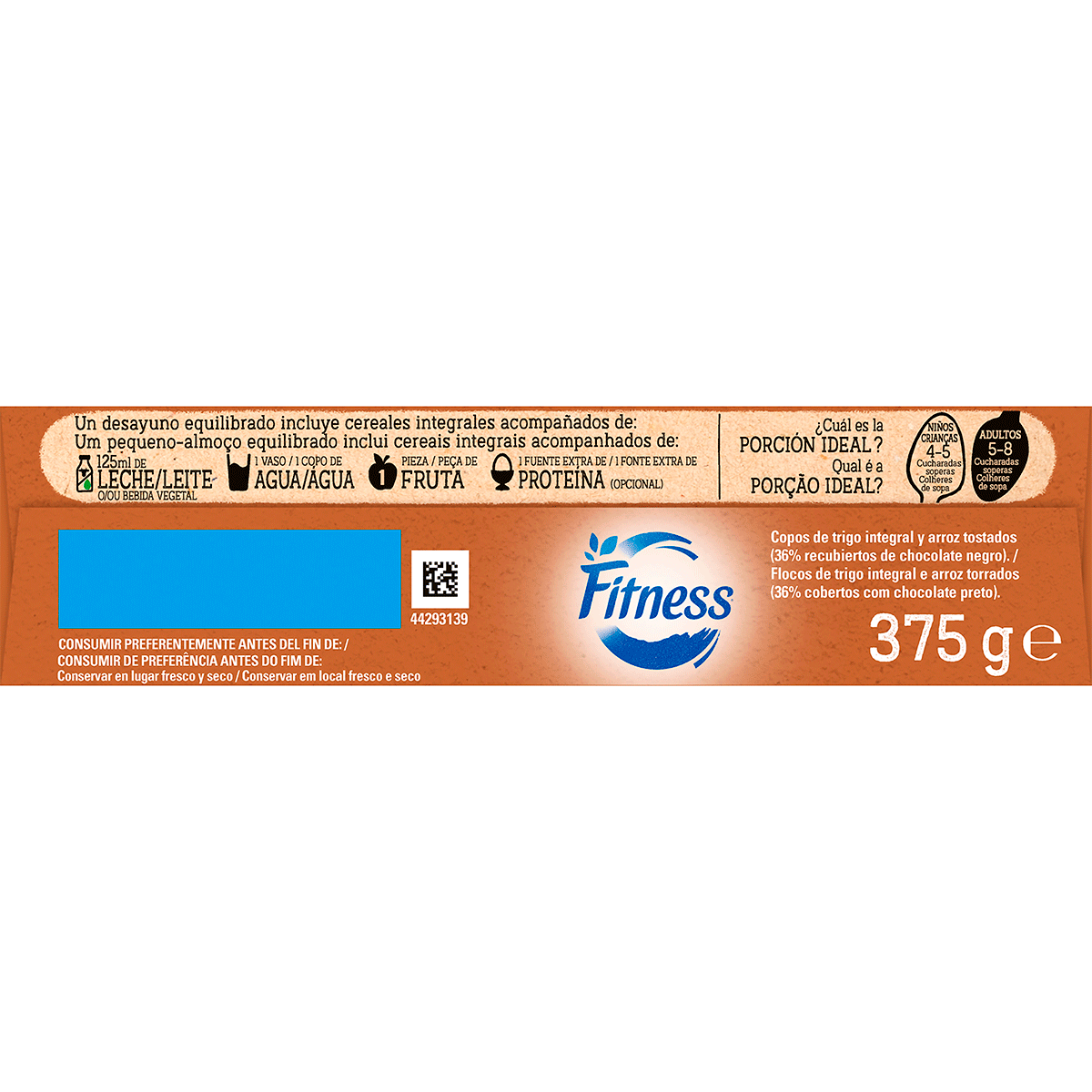 CEREALES CON CHOCOLATE NEGRO 375 G.
