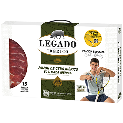 JAMON DE CEBO IBERICO 50% RAZA IBERICA 750 G.