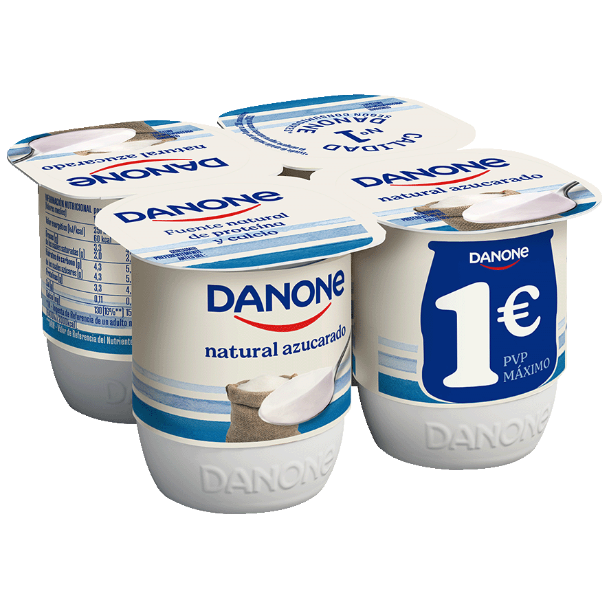 YOGUR NATURAL AZUCARADO 120 G. PACK 4