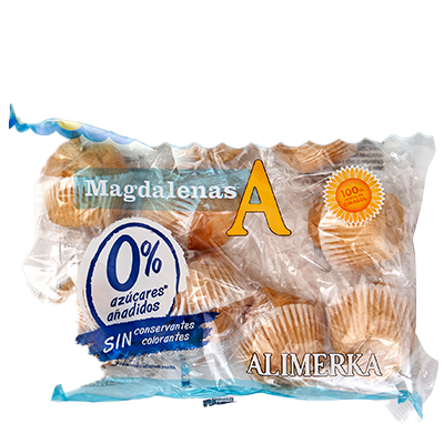 MAGDALENAS 0% AZ&Uacute;CARES A&Ntilde;ADIDOS 240 G.