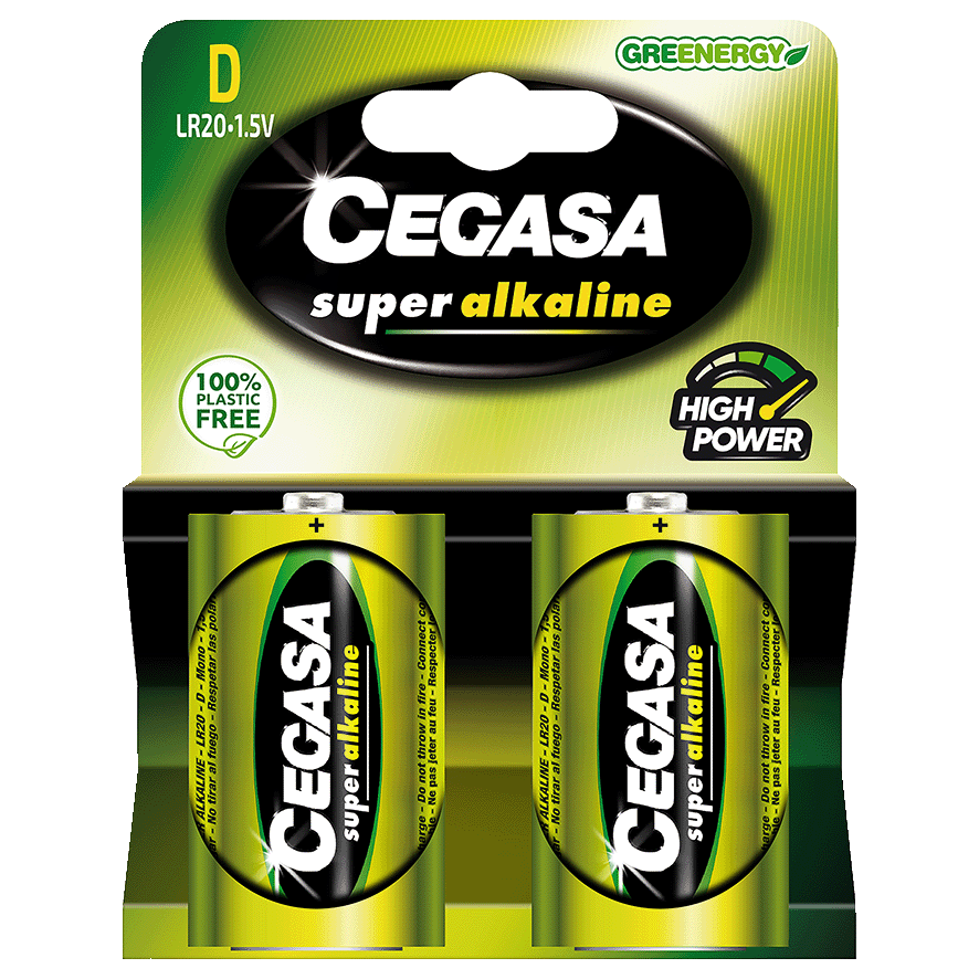 PILAS SUPER ALKALINE LR20, 1.5V 2 UDS.