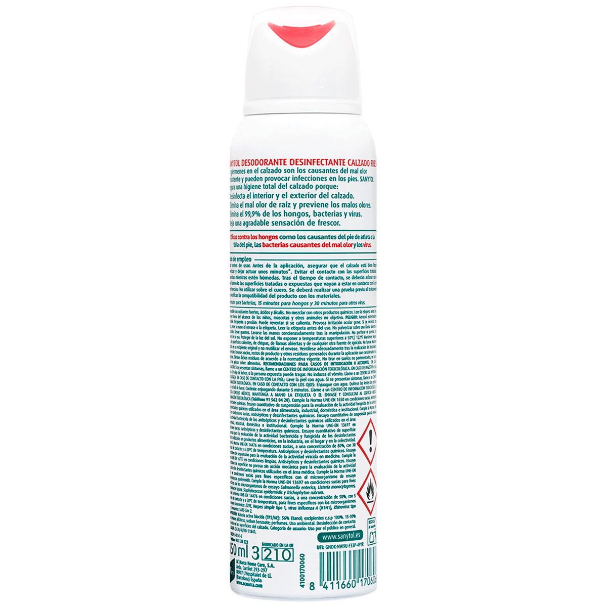 DESINFECTANTE PARA EL CALZADO 150 ML.