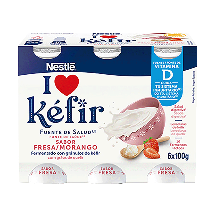 K&Eacute;FIR SABOR FRESA 100 G. PACK 6