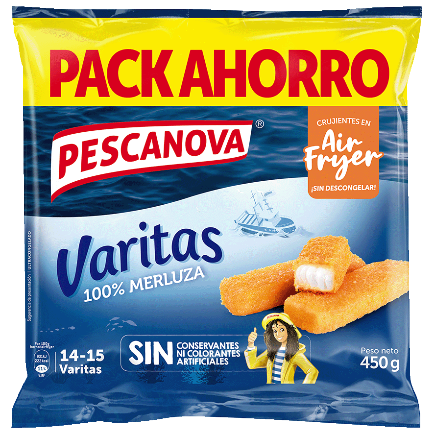 VARITAS DE MERLUZA 450 GRS.