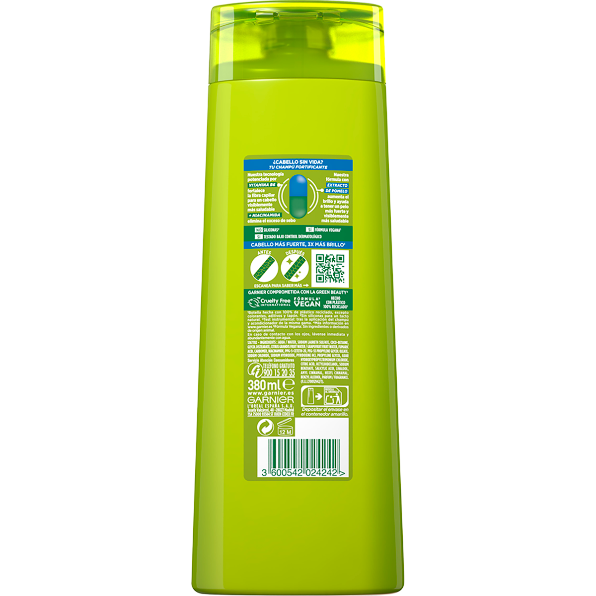 CHAMP&Uacute; FUERZA & BRILLO 380 ML.