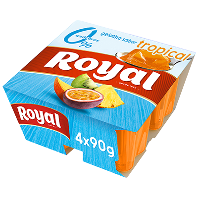 GELATINA SABOR TROPICAL 0% 90 G. PACK 4