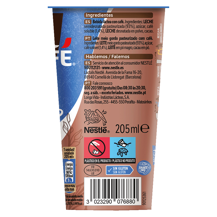 CAF&Eacute; CAPPUCCINO 205 ML.