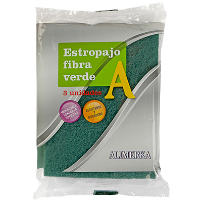 ESTROPAJO DE FIBRA VERDE 3 UDS.
