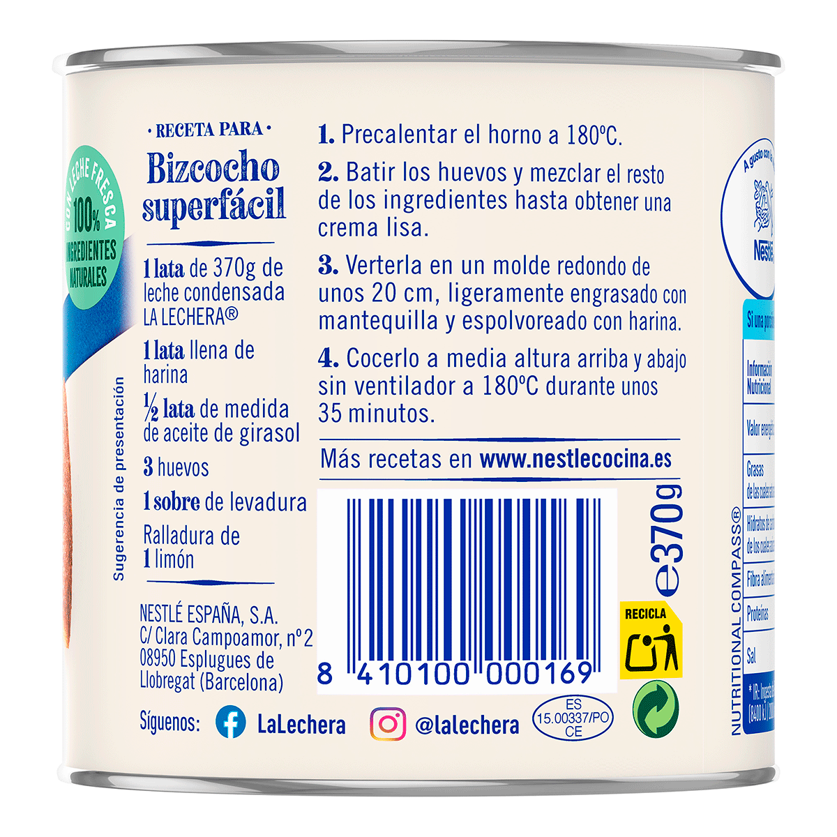 LECHE CONDENSADA 370 GRS.