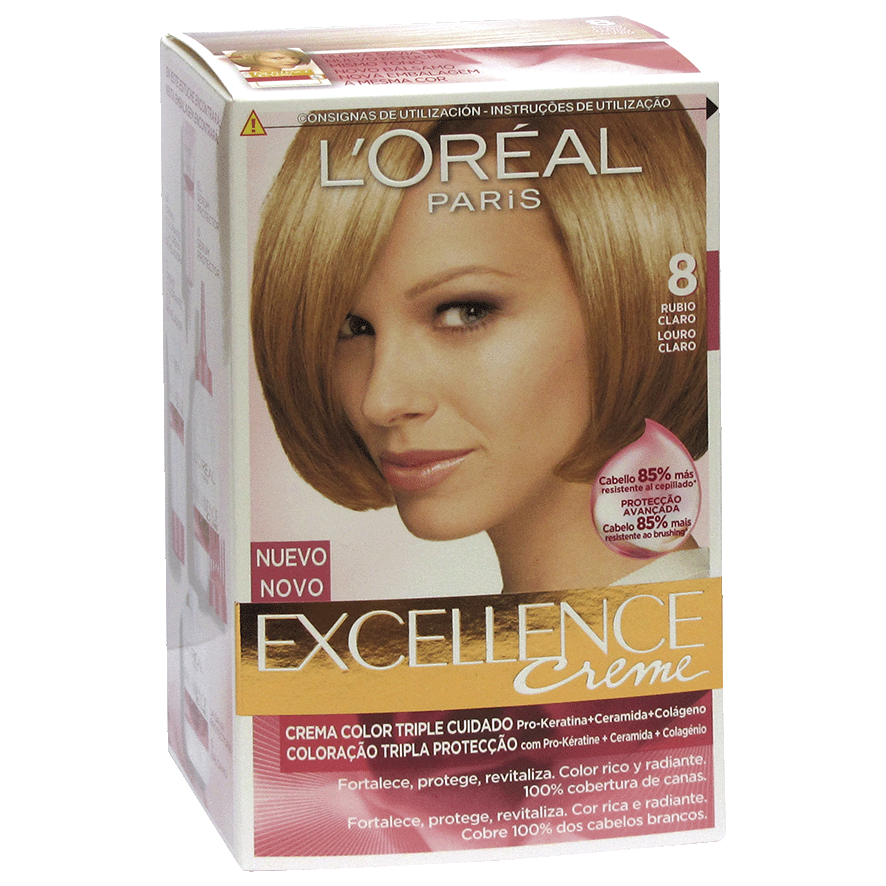 TINTE EXCELLENCE 8 RUBIO CLARO 120 ML.