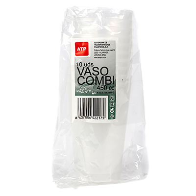 VASO DE SIDRA PL&Aacute;STICO 450 CC. 10 UDS.