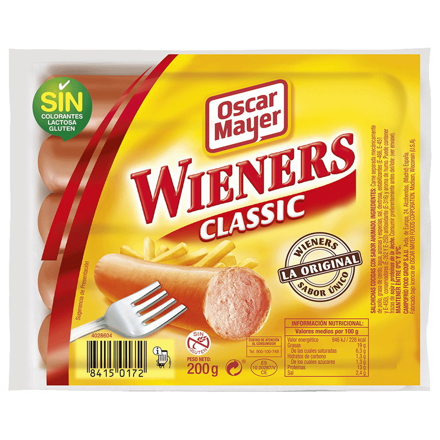 SALCHICHAS WIENERS CLASSIC 200 GRS.