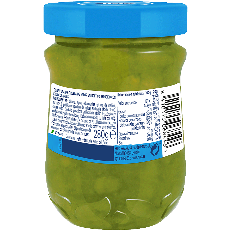 CONFITURA 0% DE CIRUELA 280 G.