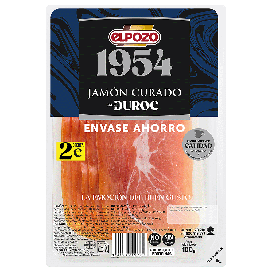 JAM&Oacute;N CURADO 100 G.