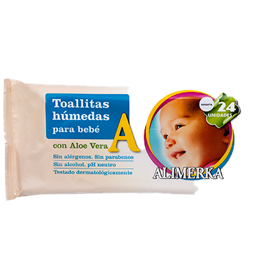 TOALLITAS INFANTILES H&Uacute;MEDAS 24 UDS.