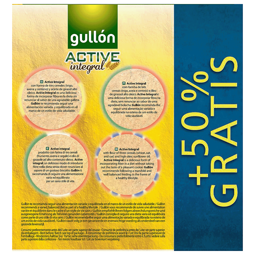GALLETA ACTIVE INTEGRAL 560 G. + 50% GRATIS