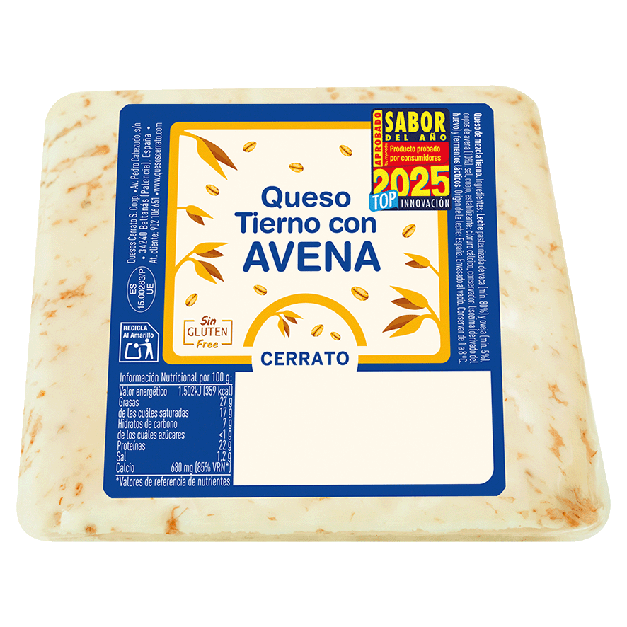 QUESO TIERNO CON AVENA 250 G.