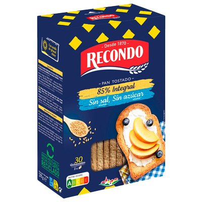 PAN TOSTADO INTEGRAL SIN SAL NI AZ&Uacute;CAR 270 G.
