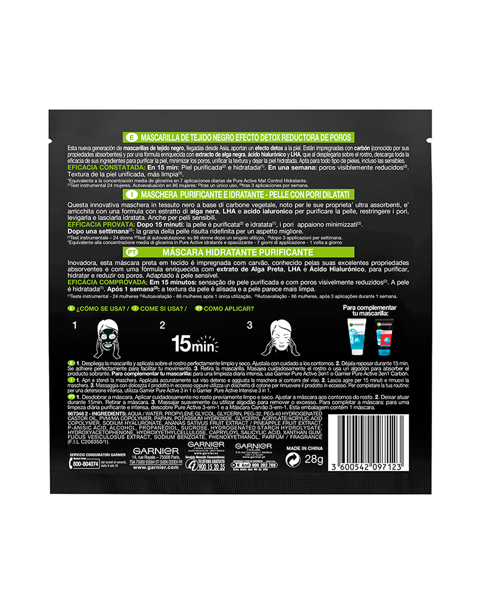 MASCARILLA FACIAL EFECTO DETOX 28 G.