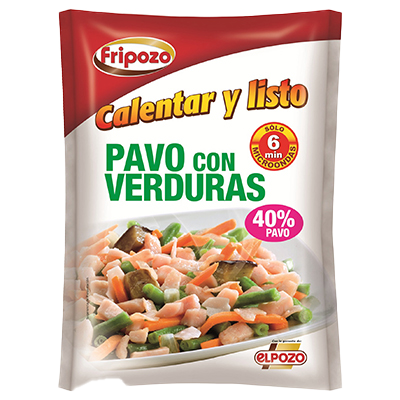 SALTEADO DE PAVO CON VERDURAS 400 GRS.