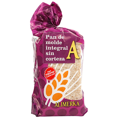 PAN DE MOLDE INTEGRAL SIN CORTEZA 450 G.